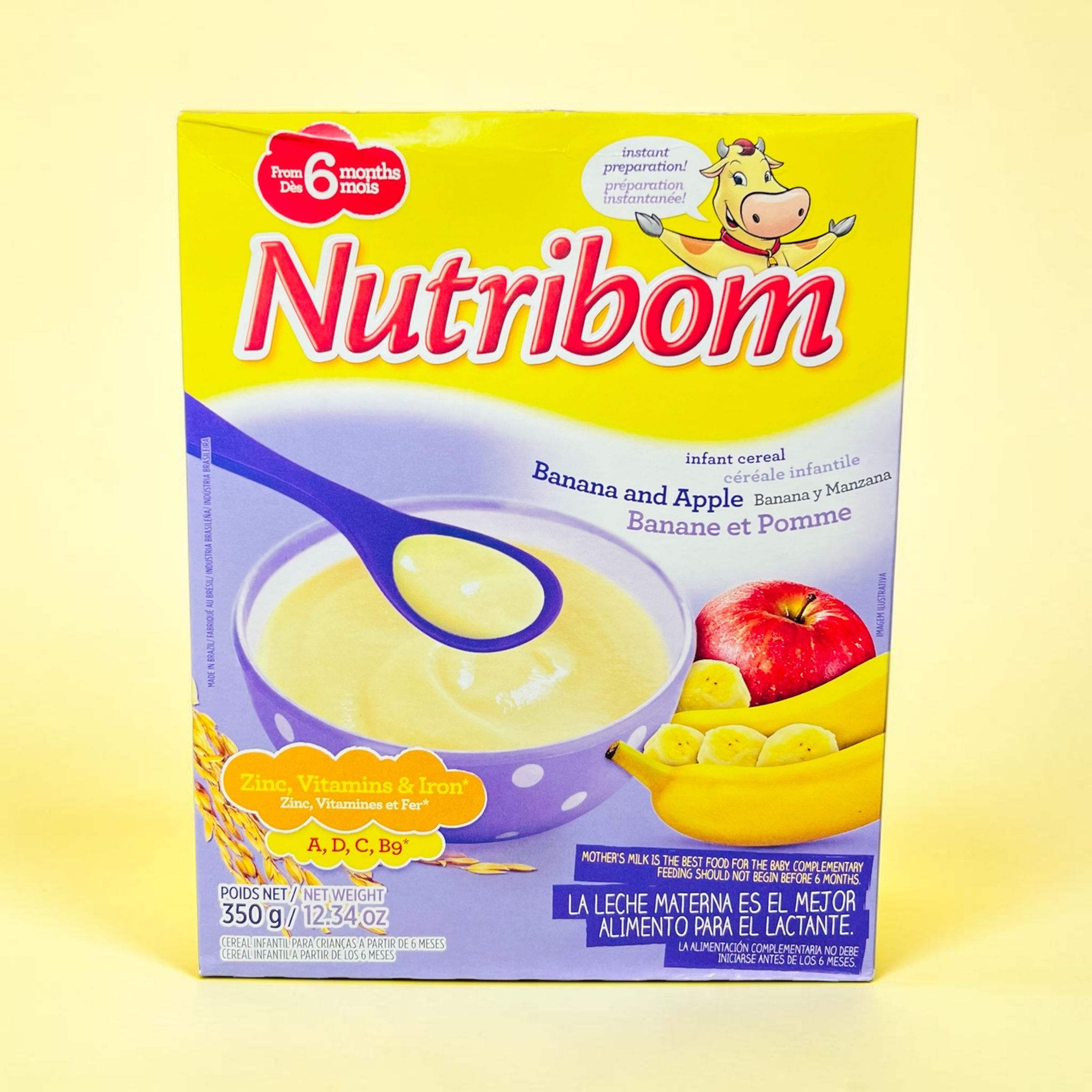 NUTRIBOM BANANA AND APPLE INFANT CEREAL 350G